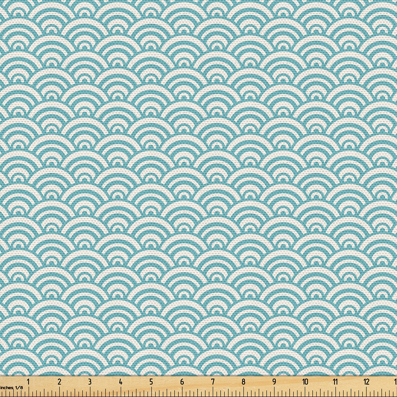 Ambesonne Aqua Fabric by the Yard, Curvy Lines Bubbles in High Seas Surfing Season Water Sports Oceanic Summertime, Decorative Fabric for Upholstery and Home Accents, Sky Blue White